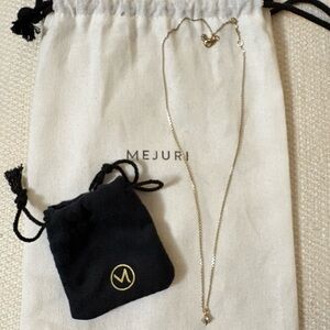 Mejuri Gold Round Pendant Necklace with Box and Bag